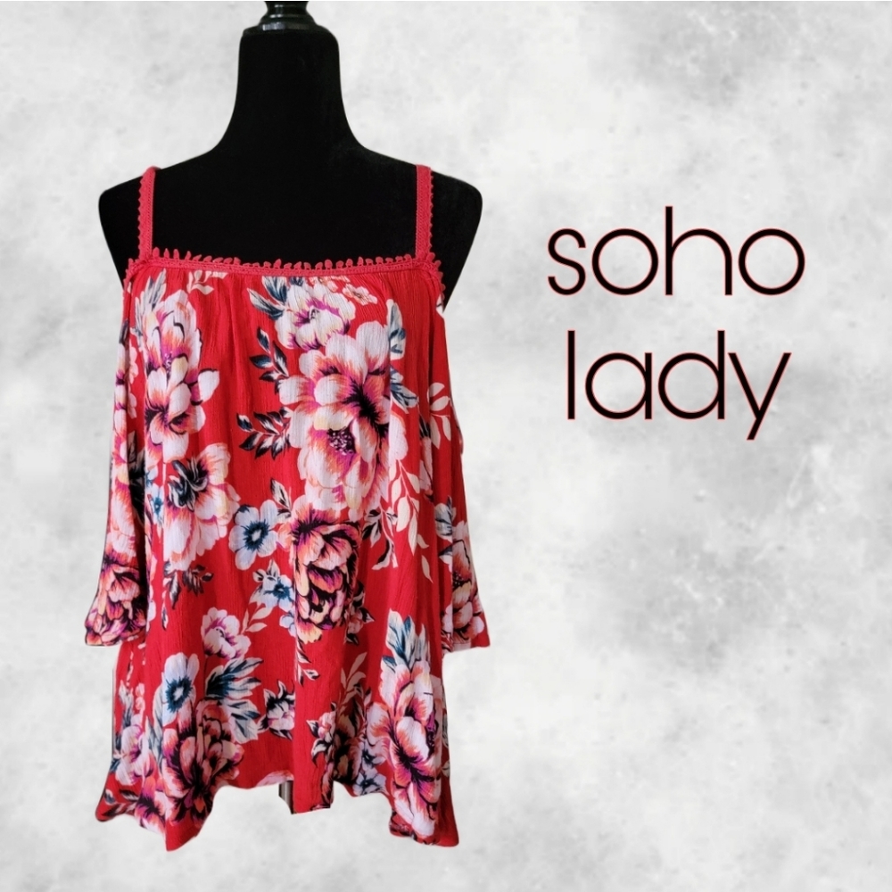 Soho Lady Cold Shoulder Floral Top